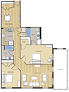 2 Bed2 Bath 1188sf Floor Plan 2 Bed2 Bath 1188sf Floor Plan at Clayborne Apartments, Alexandria, VA